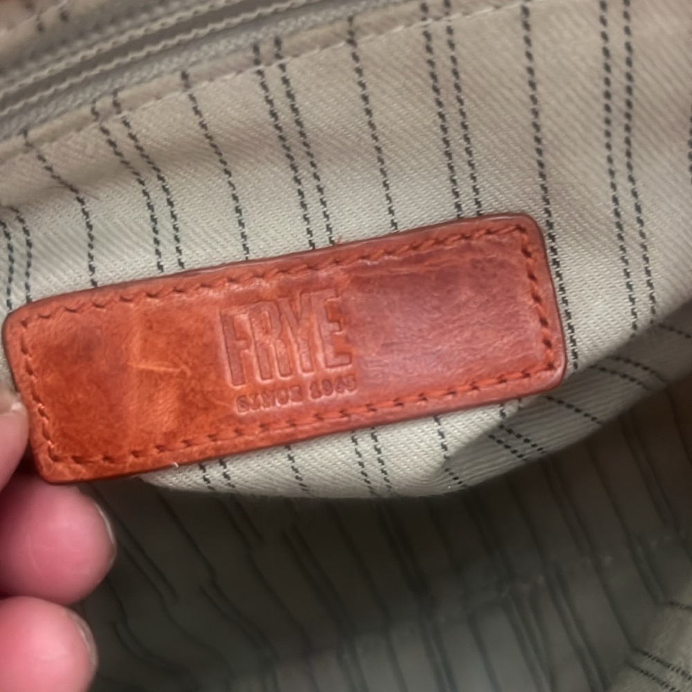 FRYE Melissa Burnt Orange Mini Crossbody Leather Handbag - Picture 11 of 14